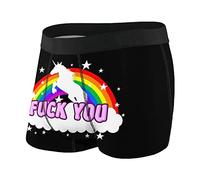 Men'S Boxer Briefs Horse Fuck You Rainbow Men'S Stretch Shorts Breathable Soft Slimming Pants, For Dad, Boyfriend, Boy, XL