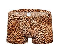 Men's Boxer Briefs, Low Rise Sexy Leopard Print Men's Briefs Underwear, Breathable Underpants Gift for Boyfriend, Daily Stretch Breathable Underwear Boxer Shorts, Trunk Stretch Boxer Shorts for Men