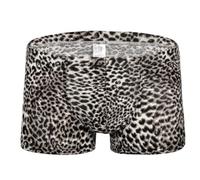 Men's Boxer Briefs, Low Rise Sexy Leopard Print Men's Briefs Underwear, Breathable Underpants Gift for Boyfriend, Daily Stretch Breathable Underwear Boxer Shorts, Trunk Stretch Boxer Shorts for Men