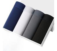 Men's Boxer Shorts, 4-Pack Printed Trunks with U Convex Pouch, Breathable Underwear for Daily Comfort(XL D)