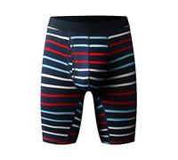 Men's Boxer Shorts Long Leg Sports Fitness Underpants Men's Underwear Retro Shorts Long Leg Cotton Boxer Shorts Underwear Men's Panties, B White, XL