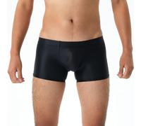 Men's Boxer Shorts, Seamless Thongs Sheer Shiny Satin Briefs Glossy Transparent Underwear With Smooth