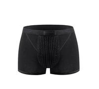 Men's Boxer Shorts, Soft Underwear, Medium Waist, Breathable Retro Shorts, Plain Men's Underwear, Ideal Fit for Sports and Everyday Use, L-5XL, black, L