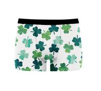 Men'S Boxer Shorts St. Patrick's Day Irish Luck Clover Boxer Anti Chafing No Itchy Labels Underwear Trunk Elastic Waistband Moisture Wicking Boxers Briefs St Patricks Day Festive Underpant