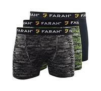 Mens Boxers Shorts (3 Pack) Farah Multipacked Underwear Gift Set, Mens Boxers Trunk(S,Hidden)