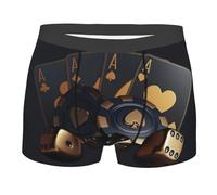 Mens Boxers Shorts Casino Cards Playing Card Print Stretch Boxers Fitted Elasticated Waistband Trunks For Everyday Wear Business Sports XL