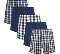 Men's Boxers Shorts Woven Cotton Underwear Cotton Plaid 5 Pack Small (110501)