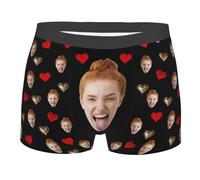 Mens Boxers with Face on Personalised, Personalised Boxers for Men Photo Custom Funny Boxer Briefs with Picture for Valentine's Day Christmas Day (UK, Alpha, S, Regular, Regular, 1-navy)