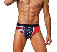 Mens Boxers Xxxl,Men Pants Underwear,Men's underwear brief with national flag print for daily wear breathable and elastic underpants for men’s comfort and support (Red, XL)