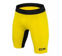 TCA Boys' SuperThermal Compression Base Layer Thermal Under Shorts - Sonic Yellow/Black, 12-14 Years