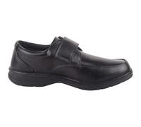 Mens Boys Faux Leather Easy Slip On Touch & Close Formal School Shoes ABSOLUTE FOOTWEAR Black 7