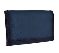 Mens Boys Girls Plain Canvas Tri-Fold Wallet Black Red Navy Handy