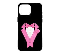 Mens Boys pink Novelty Tuxedo Costume Funny Suit Print Case for iPhone 16 Pro Max