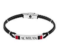 Mens Bracelet AC MILAN B-MB001UCR Leather Black OFFICIAL