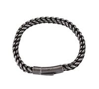 Men's Bracelet, Stainless Steel Punk Bracelets, Wheat Chain Wrap Bracelet, Bracelet with Magnetic Clasp, Stainless Steel, Without zirconia