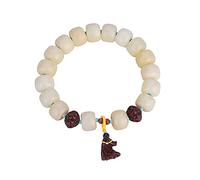 Mens bracelet White Jade Bodhi Root Hand String Bodhi Buddha Beads Rosary Beads for Men And Women with A Single Ring Bracelet, One Size, Agate