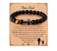 Mens Bracelet with Love Card Inspirational Jewelry Gifts for Man Christian Religious Baptism Valentines Day Graduation Retirement Christmas Beaded Bracelets Gifts, 7 inches to 9 inches, Crystal Agate