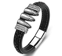 Men's Bracelets, Bracelet, Boys Totem Stretch Bracelet, Black Stainless Steel with Magnetic Clasp, Length 18.5 cm, Gifts, Faux, Without zirconia