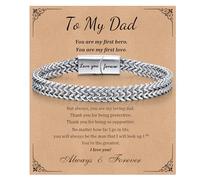 Men's Bracelets Gifts for Men - 8.5 Inches Stainless Steel Franco Chain Bracelet Engraved Love You Forever, Mens Bracelets Present for Daddy from Daughter Son Wife, Gift for Dad Birthday