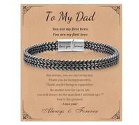 Men's Bracelets Gifts for Men - Stainless Steel Franco Chain Bracelet Engraved Love You Forever, Mens Bracelets Present for Daddy from Daughter Son Wife, Gift for Dad Birthday, 7.5 Inches