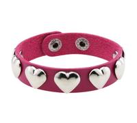 Mens Bracelets Leather,2Pcs Punk Goth Bracelet For Men Women Leather Heart Spikes Studded Bangle Handmade Gothic 80S Wristband Party Jewelry Gift Cosplay Accessories Rose Red