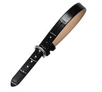 Mens Bracelets Leather, Genuine Leather Bracelet Adjustable Wristband With Belts Buckle Punk Stackable Handmade Wrist Belt Charming Jewelry For Women Teen Girls Black(Silver Buckle) Wide 10M