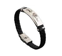 Mens Bracelets Leather,Hand-Woven Simple Fashion Light Luxury Twelve Constellations Folding Clasp Leather Bracelet, Energy Jewellery for Women Men Aquarius