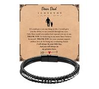 Mens Bracelets Men Morse Code Bracelet Father Dad Husband Son Grandson Brother Boyfriend Father'S Day Birthday Graduation Valentines Day Anniversary Christmas Leather Cuff Bangle I Love You Jewelry