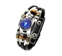 Men's Bracelets,Mens Bracelets Leather,Luminous 12 Constellation Vintage Bracelet for Men Women,Glow In The Dark Bracelet, for Him,Christmass Virgo