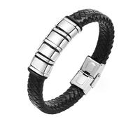Mens Bracelets Personalised Dad Gift -Father's Day Daddy Men Leather Bracelet with Kids Name Braided Bracelet for Grandad Presents Birthday Thanksgiving Day Gifts from Daughter Son (Black#2-4 Bead)