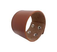 Men's Bracelets,Punk Leather Cuff Bracelets for Men Women Retro Vintage Wide Gauntlet Cuff Bangle Unisex with Snap Gothic Rock Biker Adjustable Wristbands Black Brown