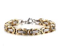 Men's Bracelets, Titanium Silver Gold Weave Chain Bracelet for Men, Style-9