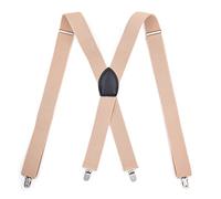 Men's Braces For Trousers 1.4 Inches Adjustable X Back Clip 120 cm Length Multicolor(Beige)