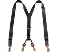 Mens braces for trousers 1 Inch Men's Suspenders, Leather Genuine Suspenders, Elastic Strap with 4 Snap Hooks Heavy Duty Clip