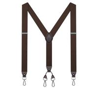 Men's Braces Heavy Duty Y-Back Suspenders for Men Swivel Hooks - Adjustable Elastic Mens Jeans Pants Duty for Work Suspenders Brown