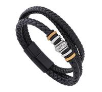 Men's Braided Leather Bracelet, Leather Braid Bracelet Handmade Twist Bangle With Ethnic Style Ring Vintage Punk Wristband For Men Women Father Jewelry