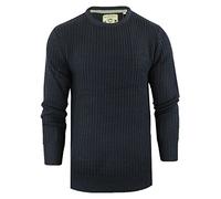 Mens Brave Soul 'Binary' & 'Neutron' Crew Neck Jumper Fishermans Chunky Rib Knit