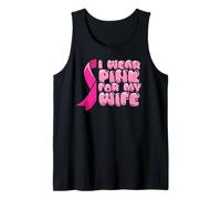 Mens Breast Cancer Wife Fight Wear Pink Ribbon Awareness Husband Tank Top