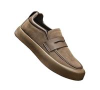 Mens Breathable Driving Moccasins Korean Style Fashion Casual Shoes Fall Arrivals Trendy Slip On Loafers for Young Men(Brown,11)