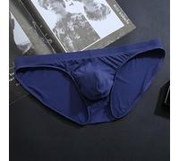 Men's Breathable Low Waist U Pouch Underwear, Soft Polyamide Elastane Trunks for Sport Running Gym, Solid Color Daily Wear Briefs(XL Navy blue)