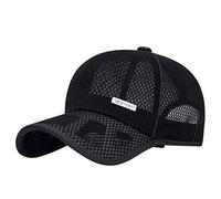 Mens Breathable Mesh Baseball Cap Lightweight Quick Dry Unstructured Breathable Sports Caps Adjustable Summer Outdoor Running Golf Hat Black