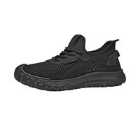 Mens Breathable Mesh Trainers Lightweight Walking Shoes Rugged Sole Casual Sneakers Comfortable Sports Footwear for Gym Hiking Daily Life Black 9.0
