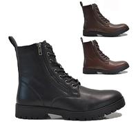 Men's Breathable Military Boots - Outdoor Tactical Combat Boots | Security Police Shoes with Zipper for Enhanced Performance (Brown, UK Footwear Size System, Adult, Men, Numeric, Medium, 6)