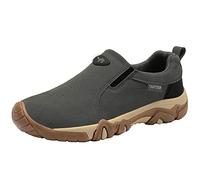 Men's Breathable Soft Suede Plain Casual Mountaineering Leisure Sports Shoes Sneaker Odor Eliminator for Men (Grey, 6)