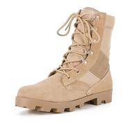 Men's Breathable Tactical Military Combat Boots, Side Zipper, Leather, Lightweight Hiking Army Jungle Boots, Desert Boots(Sand Color,8.5 UK)