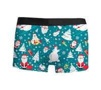 Men's Breathable Xmas Boxer Briefs Printing Christmas Trunks Supportive Novelty Boxers Shorts