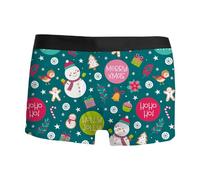 Men's Breathable Xmas Boxer Briefs Printing Christmas Trunks Supportive Novelty Boxers Shorts