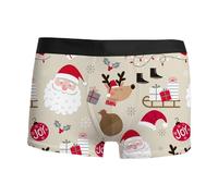 Men's Breathable Xmas Boxer Briefs Printing Christmas Trunks Supportive Novelty Boxers Shorts