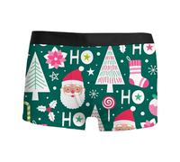 Men's Breathable Xmas Boxer Briefs Printing Christmas Trunks Supportive Novelty Boxers Shorts