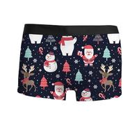 Men's Breathable Xmas Boxer Briefs Printing Christmas Trunks Supportive Novelty Boxers Shorts
